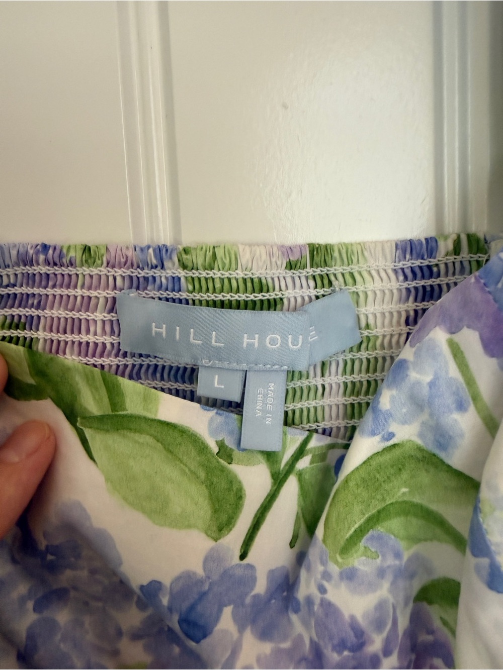 Hill house Floral Puff-Sleeve nap Dress in Lavender & Green - Picture 2 of 3